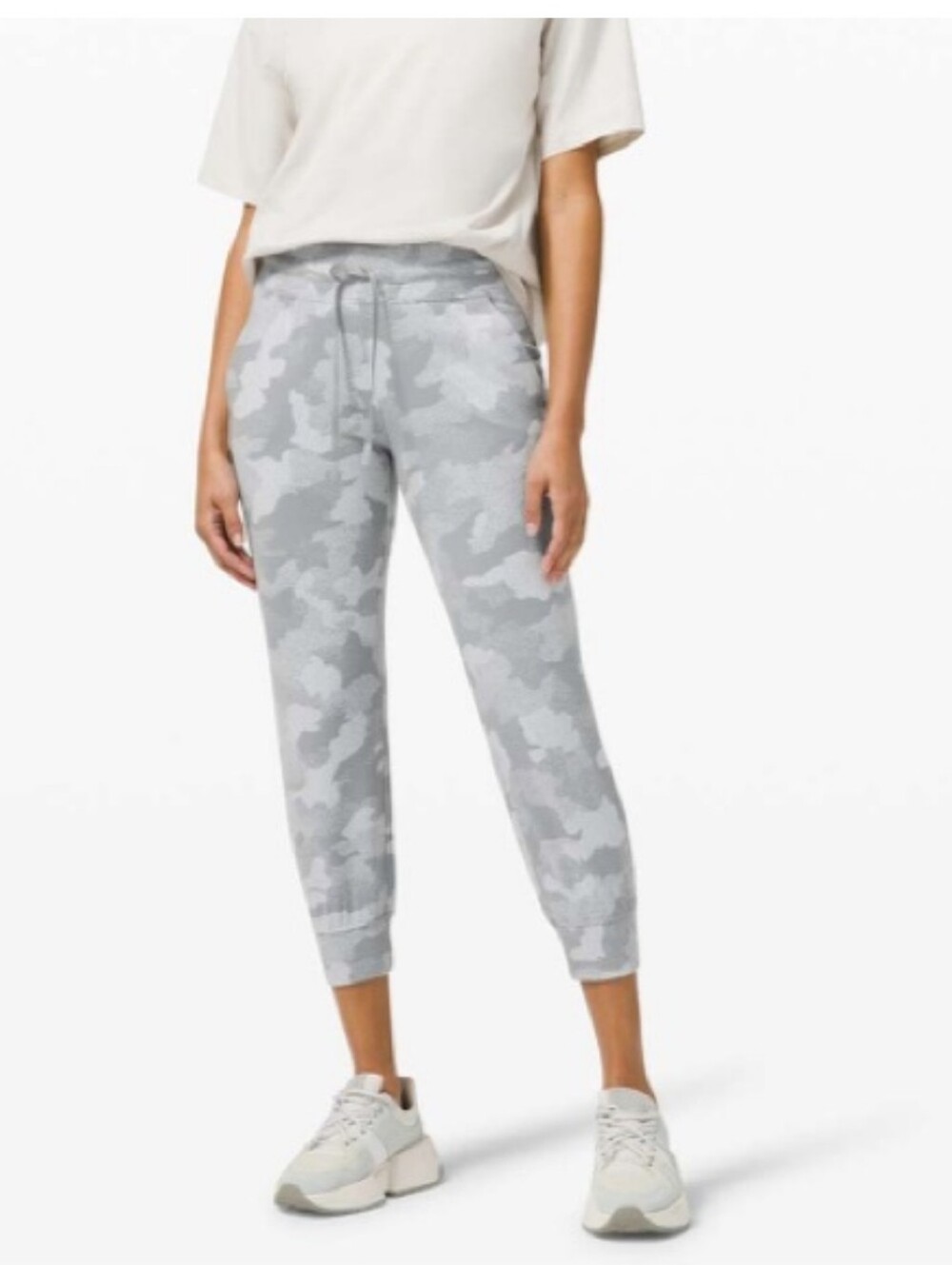 lululemon athletica Women's Light Grey Camo Cropped Joggers